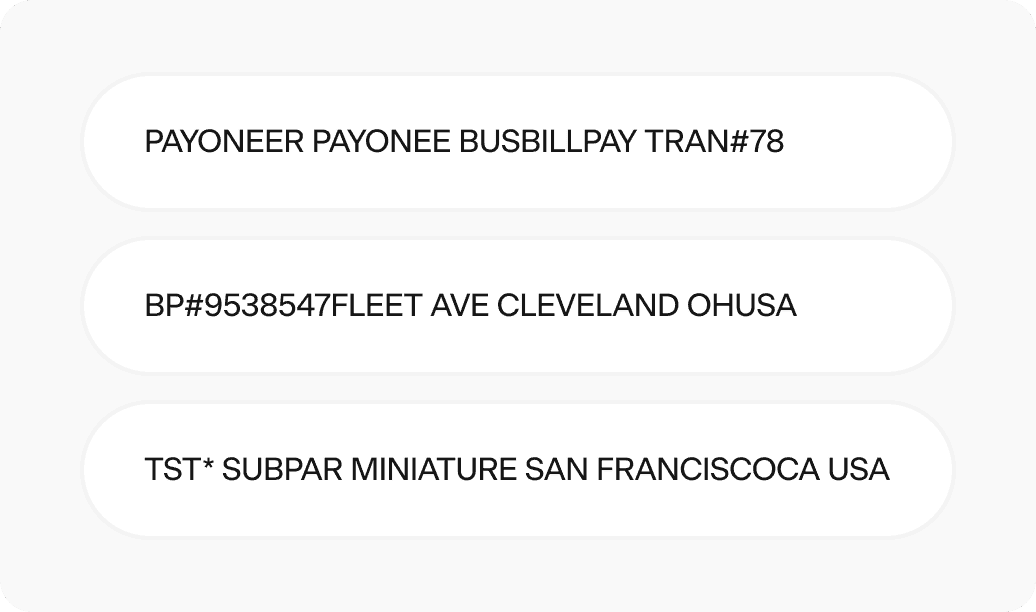 Messy transaction examples