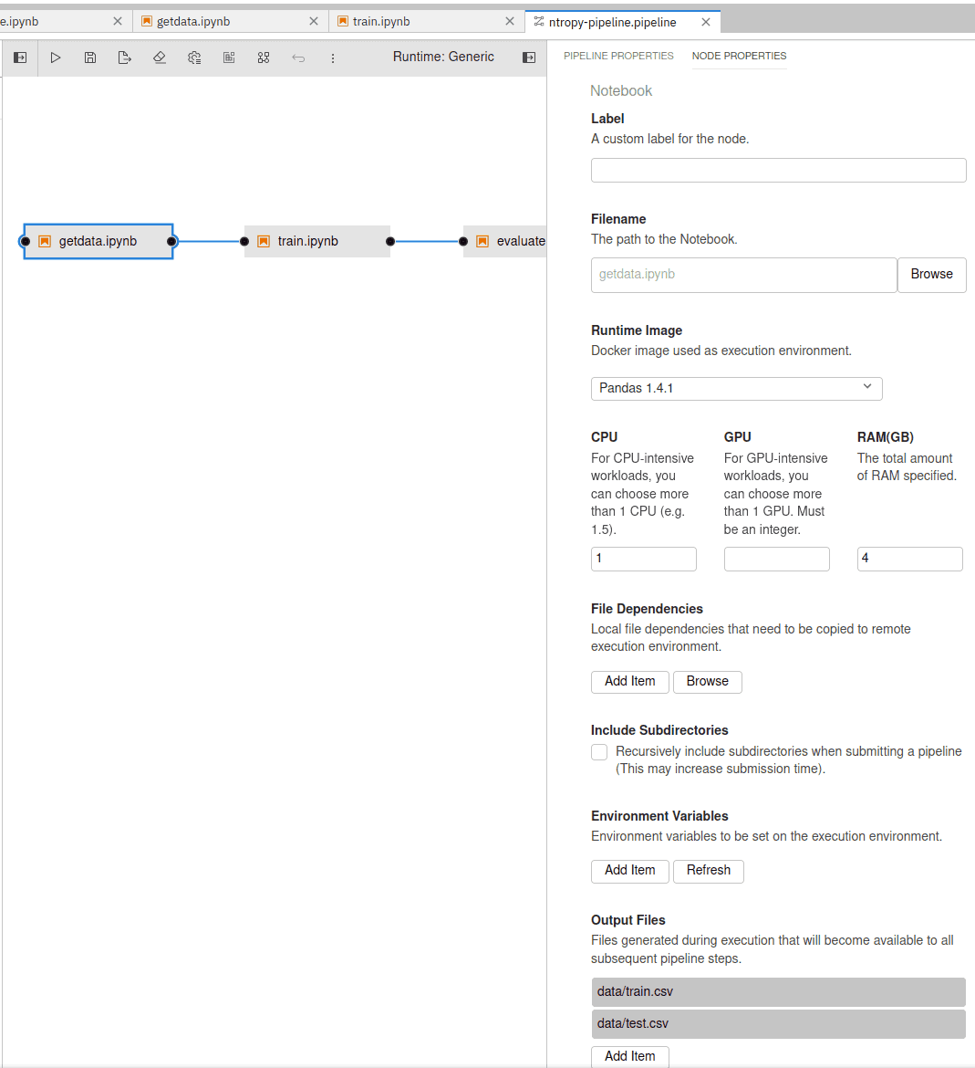 Creating the pipeline with Elyra 