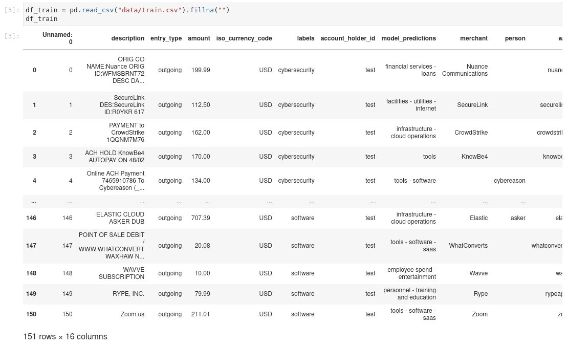 Training a customized transaction classification model with Ntropy SDK 