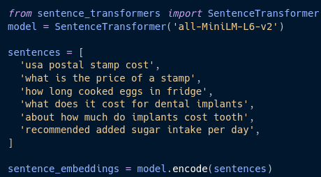 Sentence embedding using the sentence_transformerslibrary 