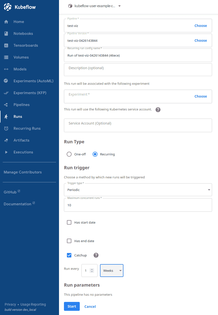 Creating an automatic weekly run of our pipeline 